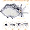 KERNOWO LED Garage Lights, 140W 18500 Lumens Garage Lighting, 6000K Daylight with Deformable Three Panel Ceiling Light Fixture E26/E27 Triple Glow
