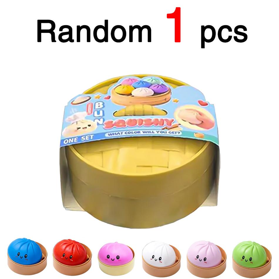 6 Style Colorful Simulated Dumpling Squishy Relaxing Antistress Random With Box Dumplings Sensory Squeeze Toy