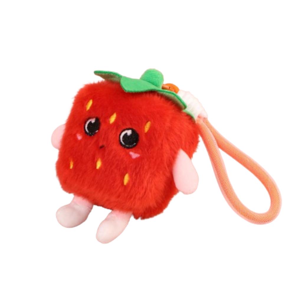Carrot Pineapple Keychain Strawberry Mangosteen Pendant Kids Toy Fruit Plush Keychain Car Key