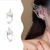 Punk Butterfly Elf Ear Clip Luxurious No Ear Hole Ear Bone Clip Metal Wing Ear Cuff Piercing Earrings For Women Jewelry