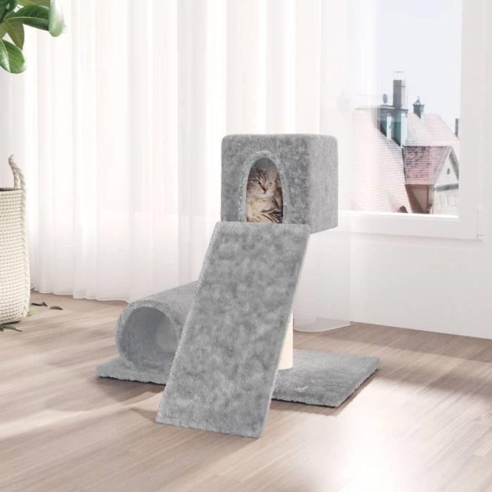 171607 vidaXL Arbre à chat avec griffoir en sisal Gris clair 59 cm