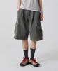 UNKNOWN PLANET Bermuda Wide One-Pleat Washed Cargo Shorts Khaki Gray