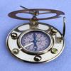Brass Sundial Compass  Handmade Leather Case, Nautical Gift Compass