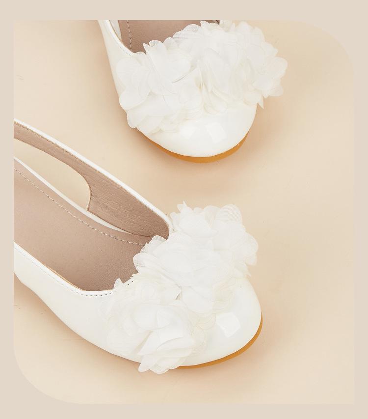 2025 Winter Lace Flower Crystal Heel Princess Shoes for Girls