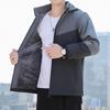 New men's velvet cotton-padded jacket with hooded multi-bag loose large-size youth casual cotton-padded jacket