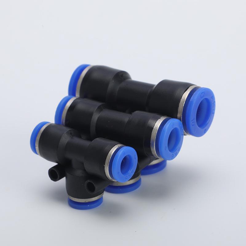 Leak-Proof T-Type Air Tube Connector - PE4/6/8/10/12 Quick Connect Fittings