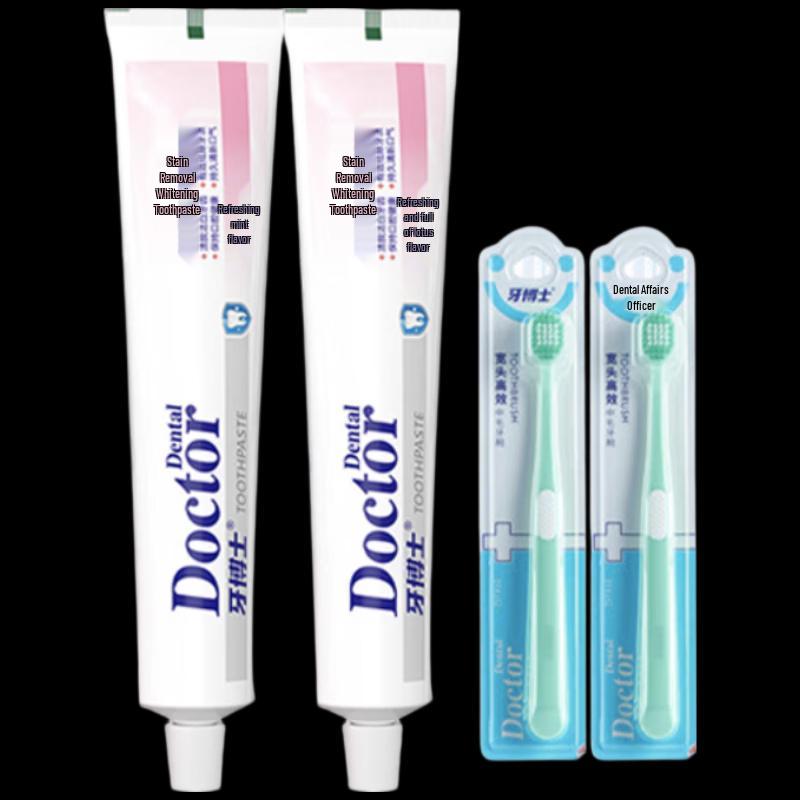 Dr. Ya Whitening Toothpaste Duo with 2 Toothbrushes