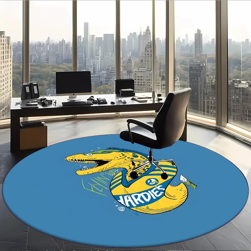 Parramatta Eels (1) Round Office Rug Decorative Floor Rug for Office Bedroom Living Room and Home Space