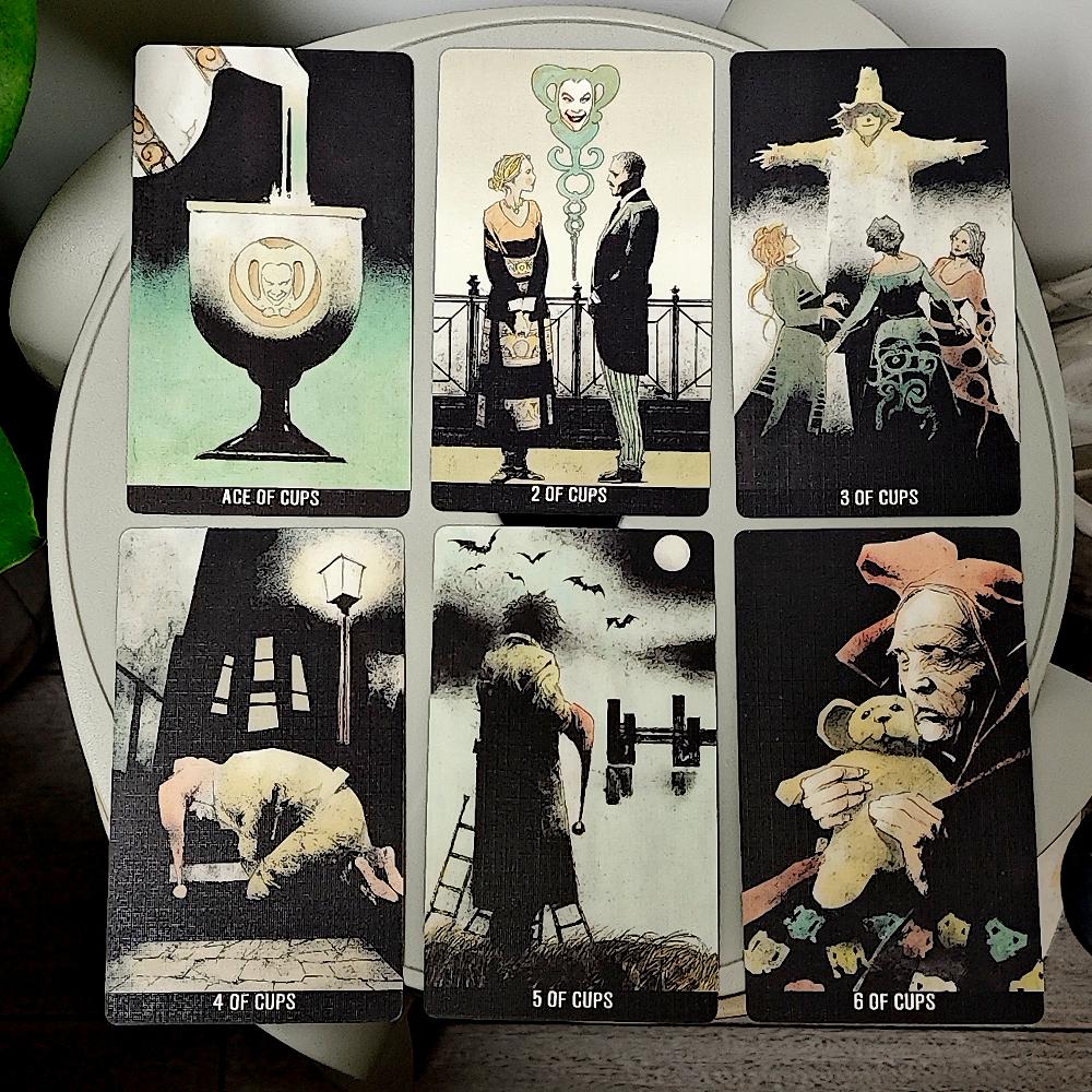 Baralho de Tarô Joker 12*7cm Em Caixa Rígida 78 Peças Cartas de Tarô Góticas Sombrias Impressas em Cartolina 350GSM com Dupla Embossagem