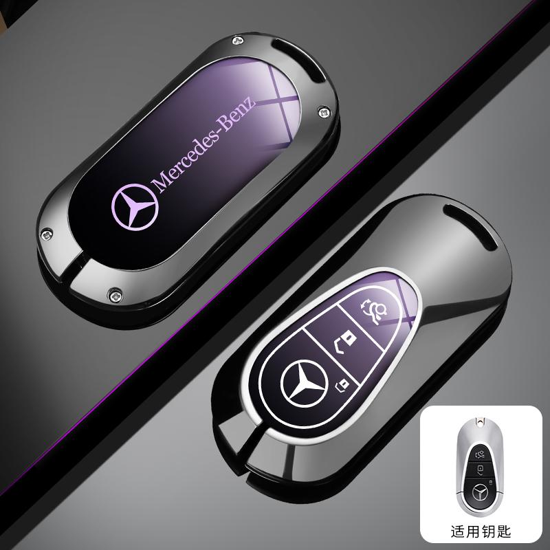 Hot Car Sticker Alloy Car Key Case Cover Shell Fob For Mercedes Benz C E S Class GLC W206 W223 W214 E300 C260 C300 S450 S500 S40