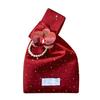 Crystal Satin Wrist Bags Washable Moth Orchid Small Bucket Bags Shining Handheld Gift Jewelry Bags For Girl Lady Women Female