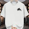 Men's Orca Print T-Shirt - Summer Short Sleeve Round Neck Casual Shirt with Marine-Themed