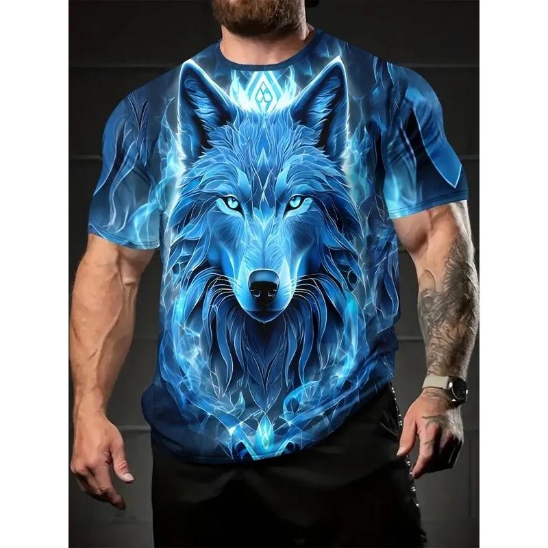 Summer Men's 3D Printed Crew Neck T-Shirt Fashion Versatile Trend Breathable Casual