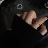 Zircon Black Sophisticated Ring For Women Unique Adjustable Style Geometric