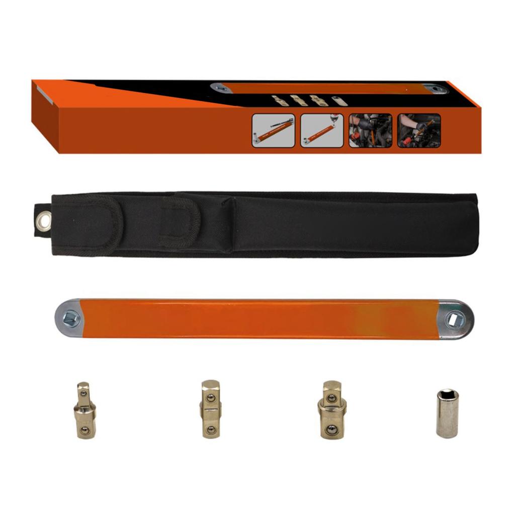 Offset Extension Wrench Set 3 8 Multifunctional Ratchet Long Universal High Carbon Steel Orange