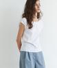 THERYE Round Neck Cap Sleeve T-Shirt(White)