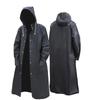 Black Fashion Adult Waterproof Long Raincoat Lady's Men Rain Coat Hooded Outdoor Hiking Travel Fishing Climbing Thickened