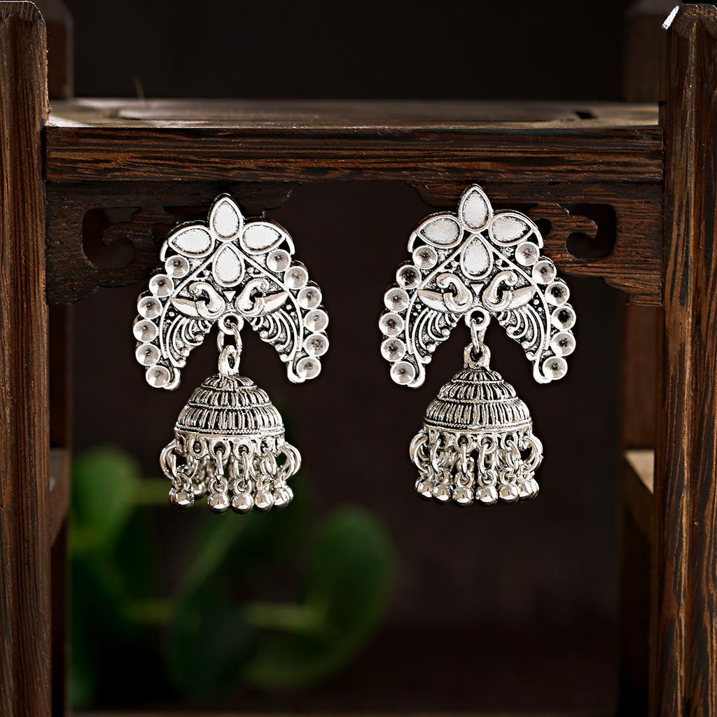 Indian Jhumka Gypsy Zircon Boho Vintage Ethnic Womens Earrings Hollow Dangle Hanging Earrings For Women boucle d’oreille 2020