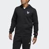 adidas Solid Color Sports Running Training Hooded Jacket for Men, Black