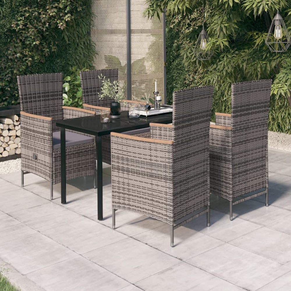 Ensemble à manger de jardin avec coussins 5 pcs