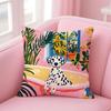 D-Dalmatian Cushion Cover Pillowcase Short Plush Invisible Zipper Room Sofa Cushion Cover