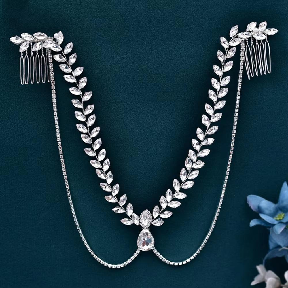 Shining Wedding Rhinestone Headband Solid Color Hair Comb Exquisite Women's Headwear Wedding