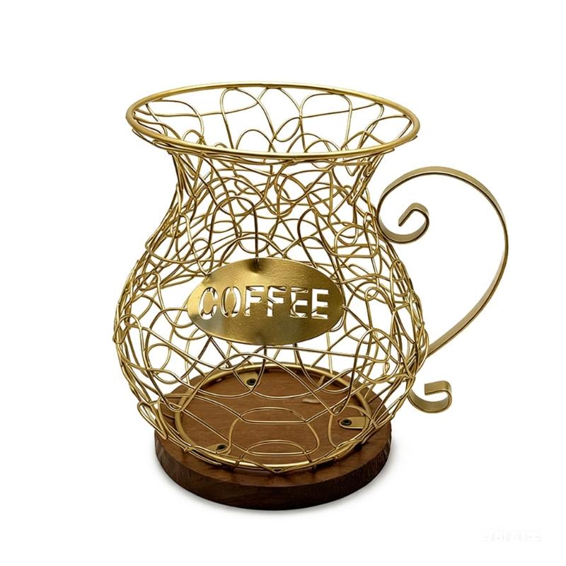 Metal Wire Coffee Storage Rack Convenient Coffee Pods Basket Decorations for Kitchen Countertop Espressos Pods Stand