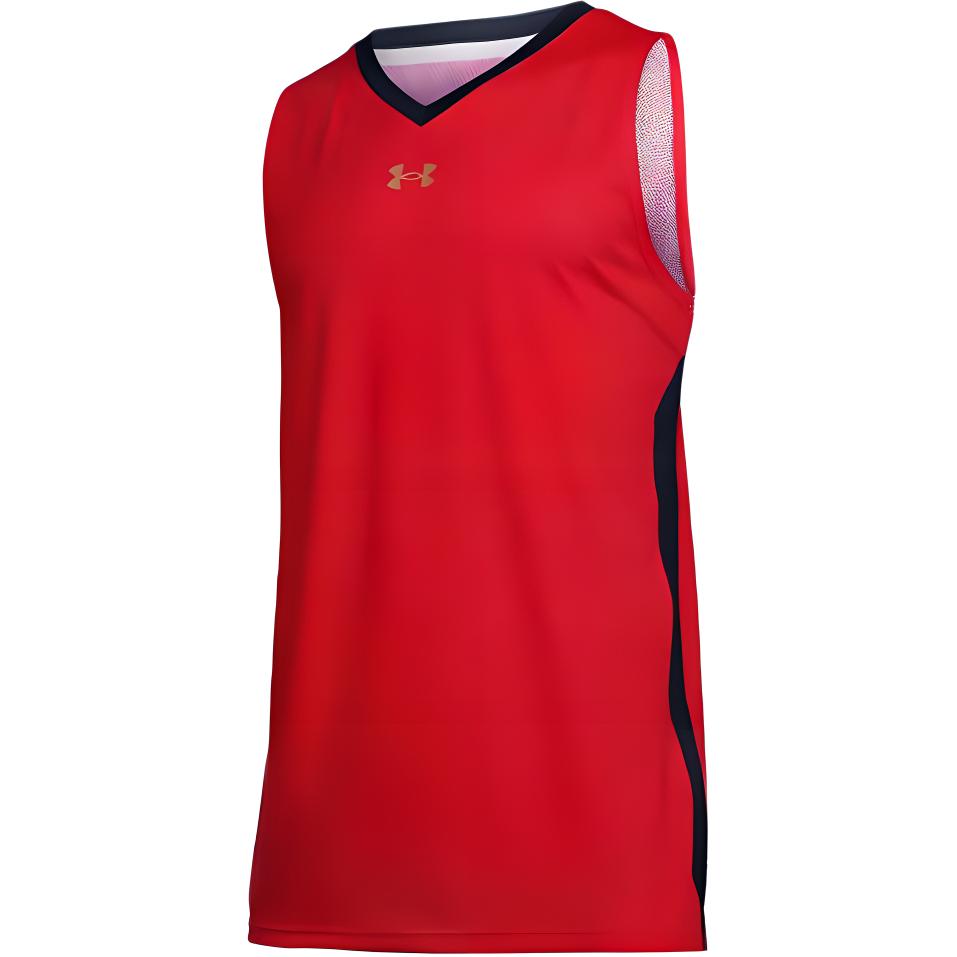 Under Armour Patterned Knit Training Basketball Vest Men Tops Red 21500107-600