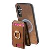 For Xiaomi 15 Pro Case Compatible with MagSafe Leather Back Cover with Detachable Card Holder Kickstand