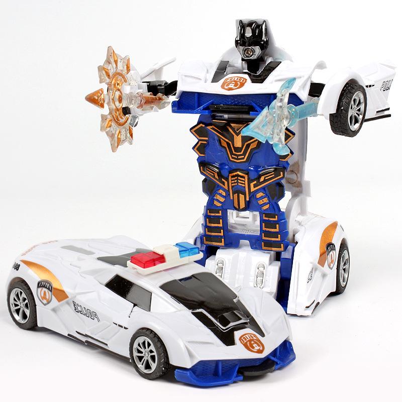 Inertial Impact Deformation Robot Toy - Transforming Collision Car for Kids