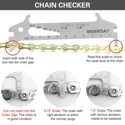 7-IN-1 Bike Chain Checker Chain Hook Bolt Measurement Bicycle Chains Wear Indicator Cycling Chain