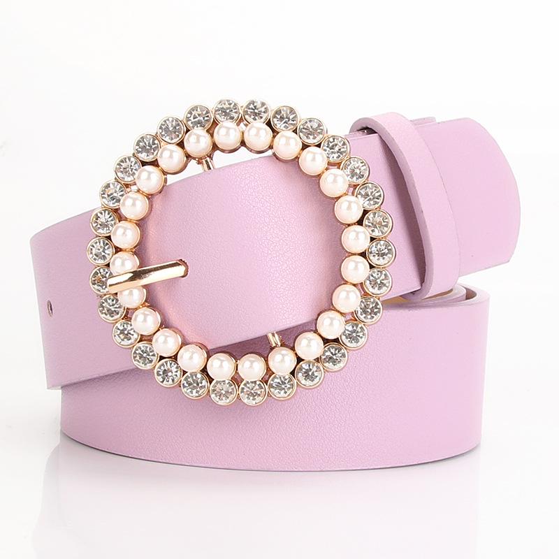 Rhinestone & Pearl Women's Belt Buckle - Stylish Decorative Belt for Dresses