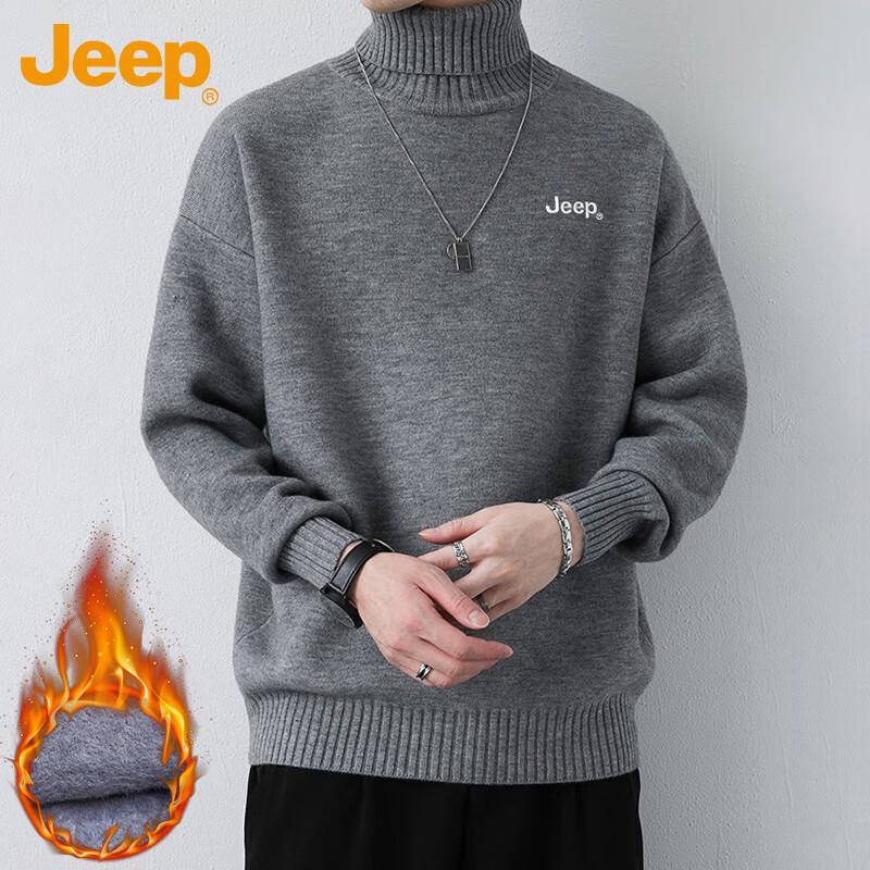 Jeep Men's Winter Thickened Warm Turtleneck Sweater