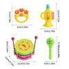 Toddler Percussion Instrument Educational Auditory Development Musical Toy With Drumsticks Trumpet Sand Hammer for Baby