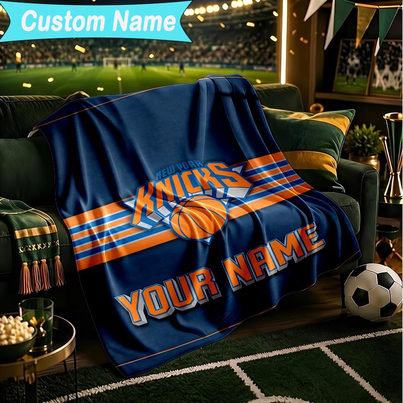 1PC Custom Name Blanket New York Football Flannel Blankets Patterns Throw Blanket All-Season Soft Gift for Couch, Bed, Camping, Birthday Gifts