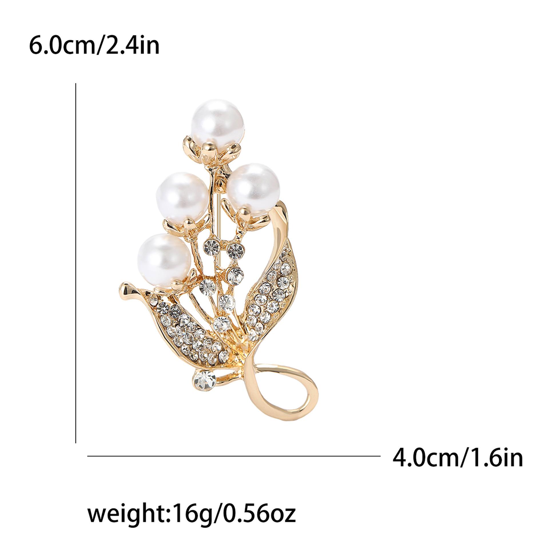 

Модная изысканная брошь в виде листа из сплава со стразами и жемчугом, темпераментная универсальная женская одежда, корсаж, ювелирные изделия, булавка