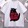 Przede wszystkim Jestem Zachwycony Koszulka Zabawna Koszulka z Kotem Bawełniana Krótki Rękaw Okrągły Dekolt T-shirt Zwierzęcy Koszulka dla Miłośnika Kotów Humorystyczna Koszulka z Graficznym Nadrukiem