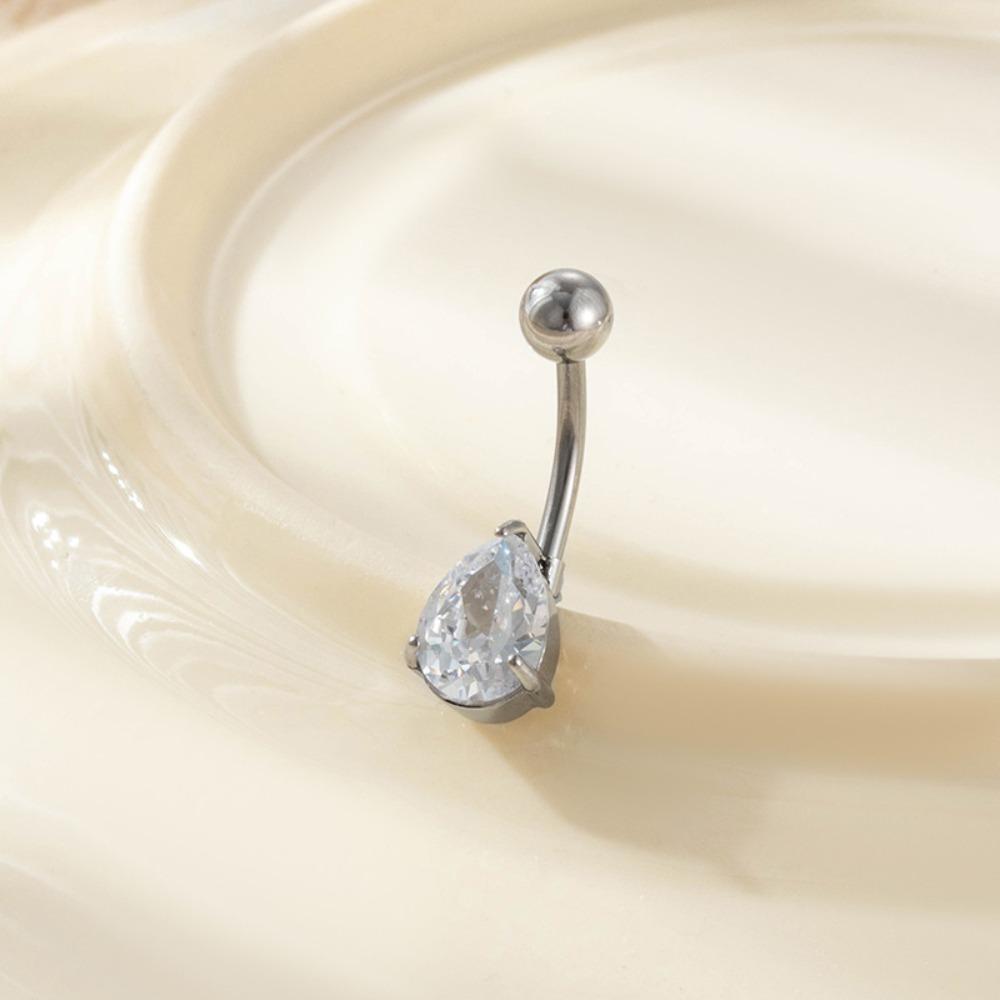 Geometric Navel Piercing Stainless Steel Body Jewelry Elegant Curved Barbell  Daily Wear