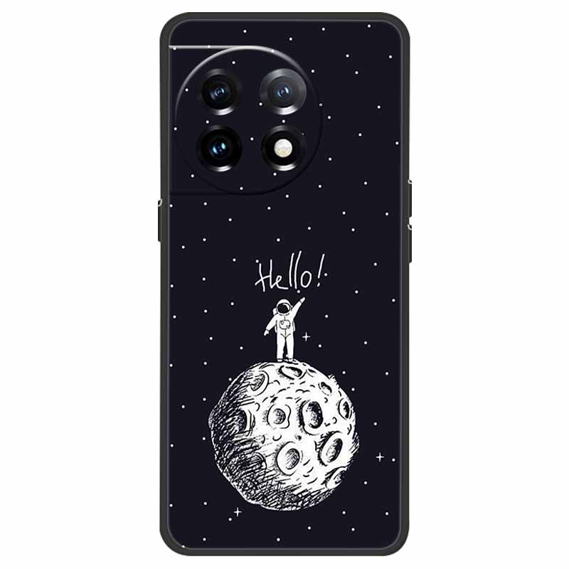 For OnePlus 11 5G Case One Plus 11R Flower Marble Black Bumper Soft TPU Silicone Cover for OnePlus 11 / 11R 5G Phone Cases Capas