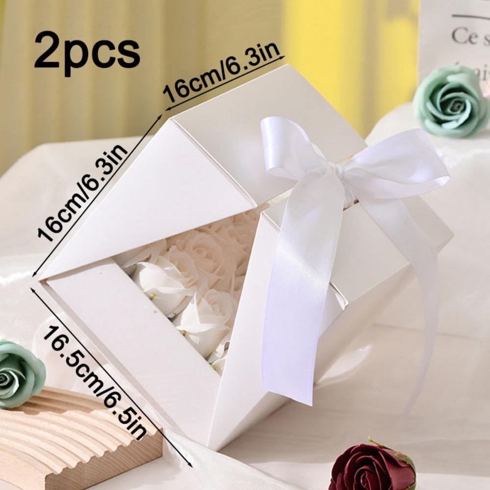 2pcs Gift Boxes Double-opening V-shaped Gift Box Creative Flower Arrangement Cube Box Treat Boxes Fold Party Favor Boxes Flower Gift Box Packaging Box