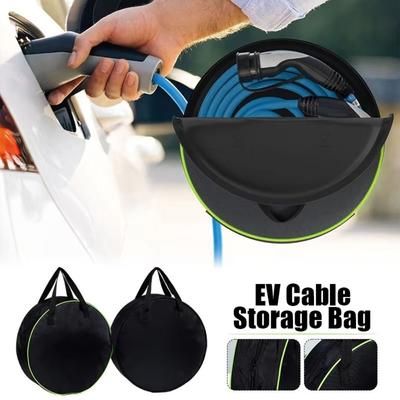 Car Charge Cable Bag Black Green Oxford Cloth Waterproof Car Charger Round Storage Bags Tool Carry Bag For Electric Vehicle