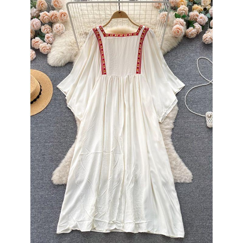 Women's Clothing Plus Size Ladies Ethnic Style Retro Slimming Dress