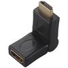 OHM Electric VIS-P0306 180-Degree Adjustable HDMI Adapter Plug Gold-Plated Connector Space-Saving Angle Converter for Wall-Mounted TV