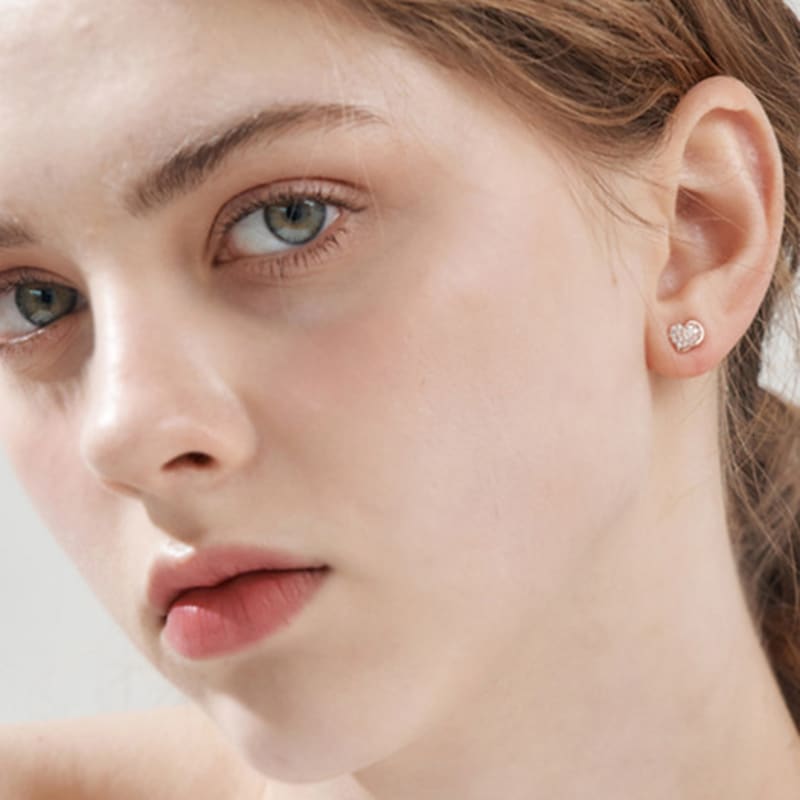 CRANNE 14K GF Ojämn Hjärtformade Örhängen C24EGF220