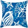 Blue Ocean Pattern Throw Pillow Cover With Short Plush Print Living Room Sofa Decoration Cushion Cover Pillow Covers Decorative