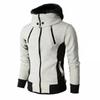 Men Jacket Autumn Winter Casual Fleece Coat Bomber Collar Fashion Hooded Outwear