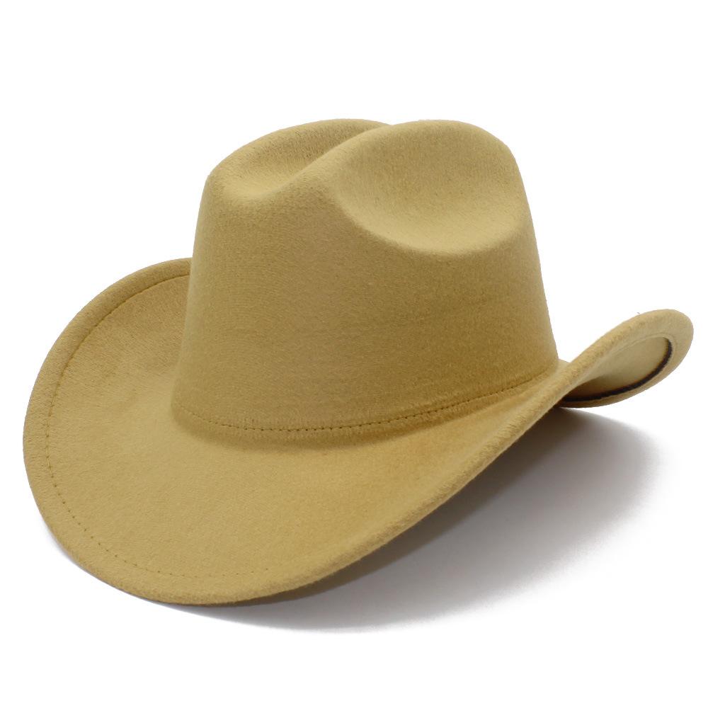 Fashion European and American style jazz hat, men and women couple soft tweed, western cowboy hat, simple light board casual plain top hat