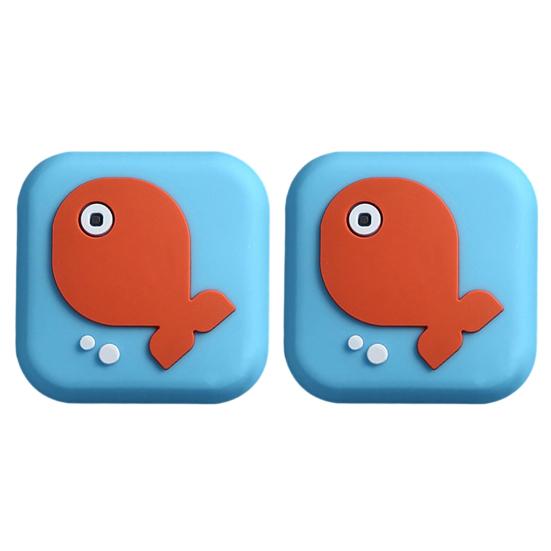 Yousheng 2Pcs Cartoon Door Knob Stopper Wall Protector Self-Adhesive Round Square Door Handle Stop Quiet Shock Absorbent Anti-collision Pad Wall