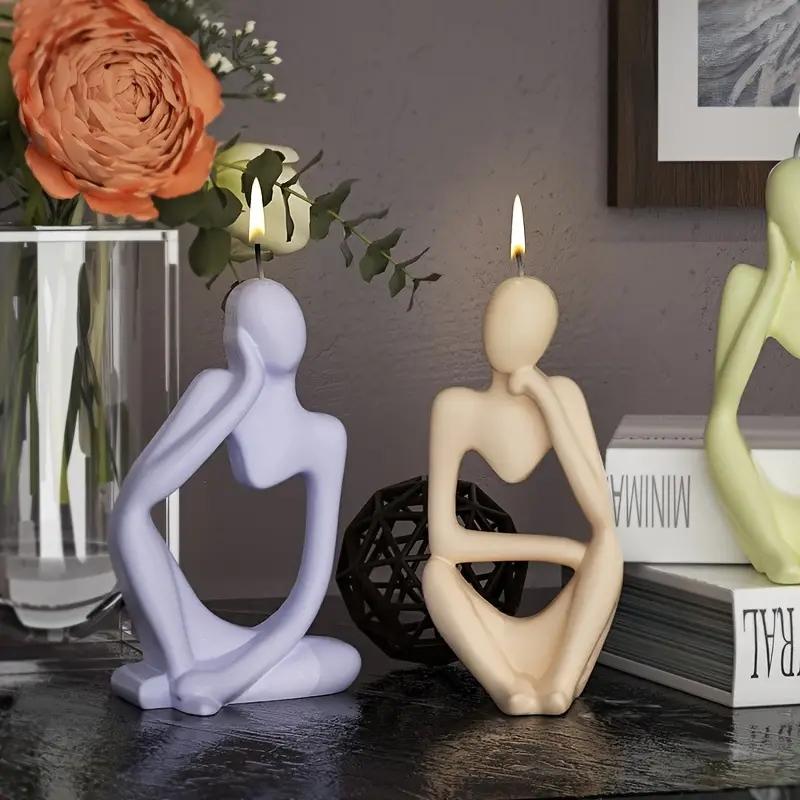 3Pcs Human Figure Sculpture Silicone Mold Set for Aromatherapy Candles and Plaster Decorations