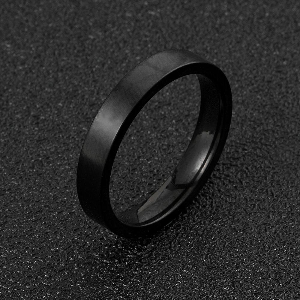 304 Stainless Steel Ring4mm Matte Plain Ring Fashionable High-end Titanium Steel Jewelry Factory Direct Sale